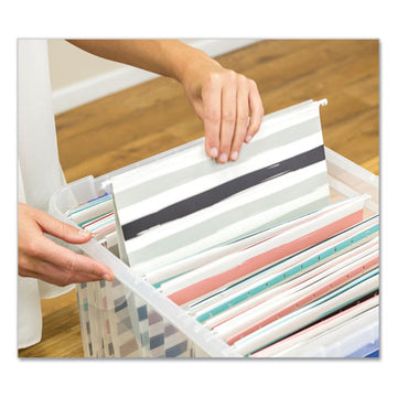 Bankers Box® Heavy Duty Plastic File Storage, Letter-legal Files, 14" X 17.38" X 10.5", Clear-blue freeshipping - TVN Wholesale